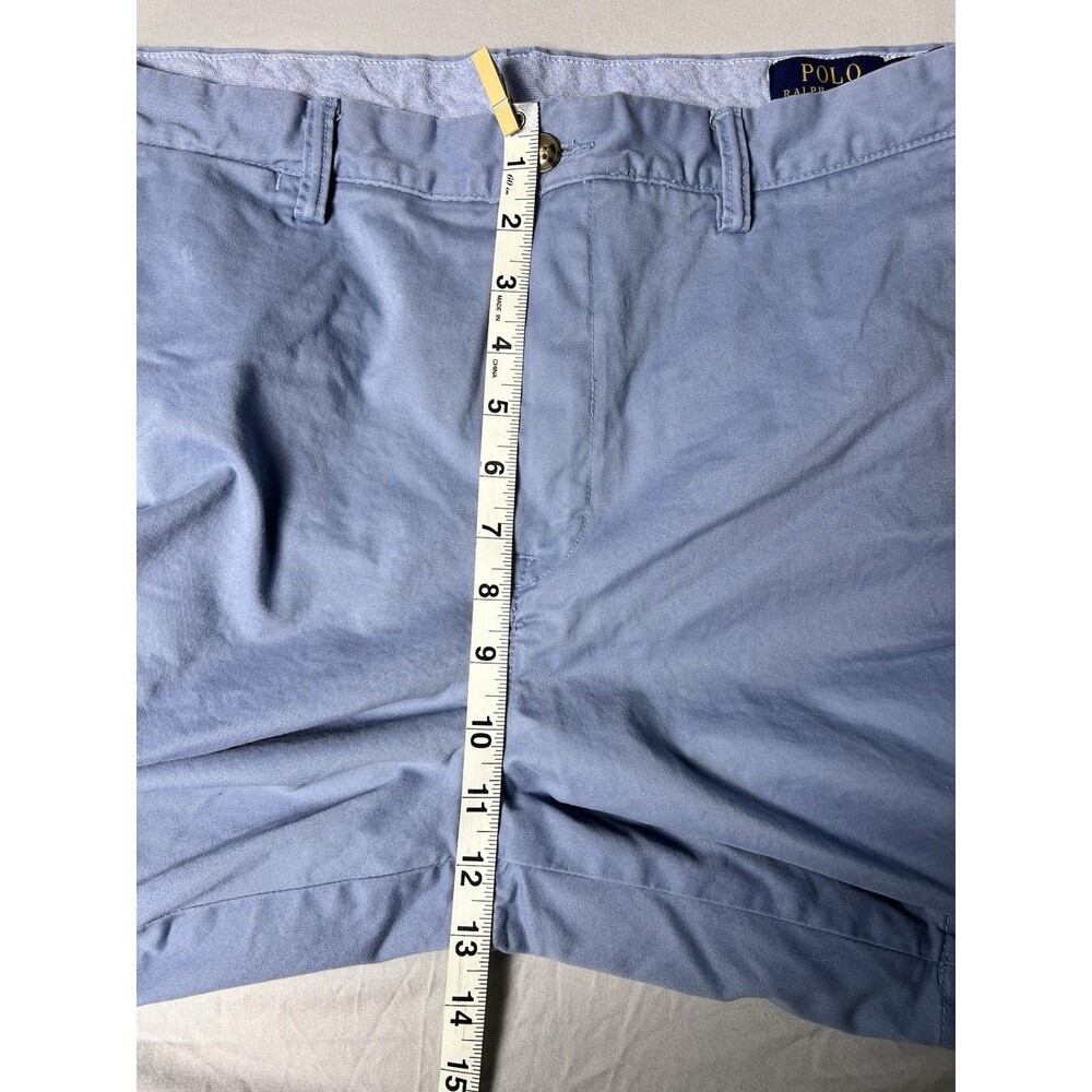 Polo Ralph Lauren Men’s Chino Shorts Light Blue Flat Front Casual Preppy Size 35 - Picture 9 of 10